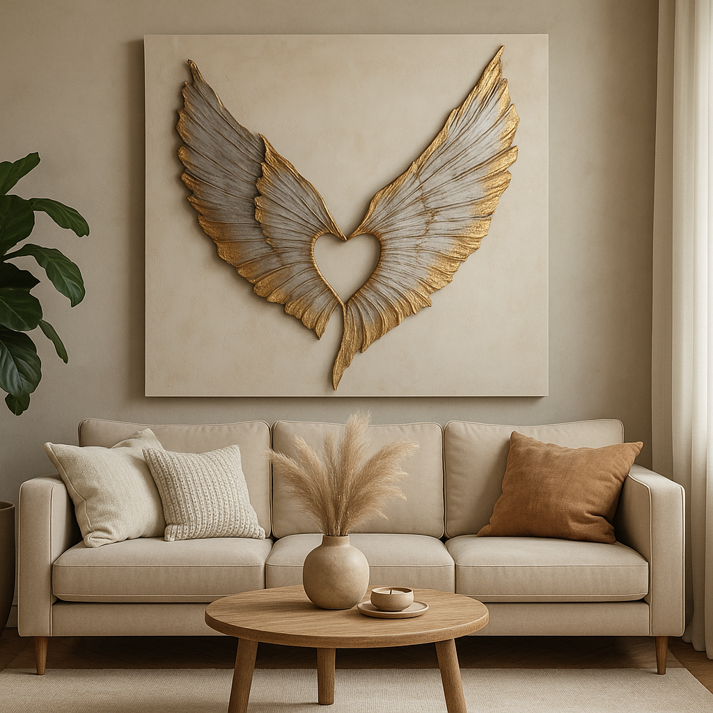 Wings of Love V7 – Angel Wings Wall Art for a Serene & Elegant Home