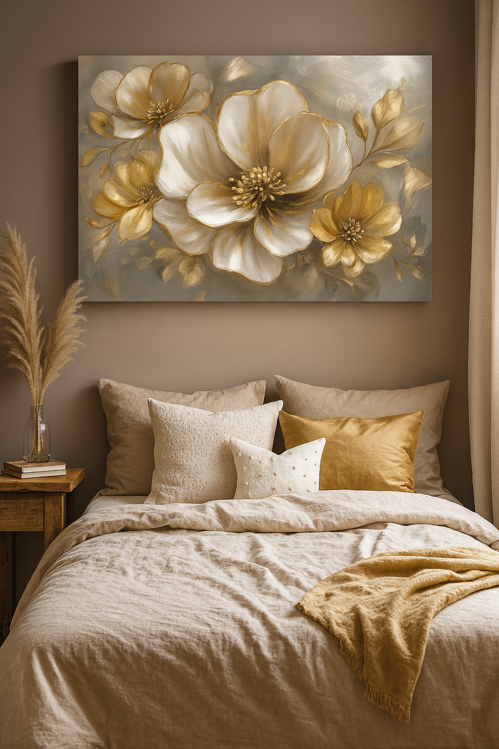 Luxury Floral Canvas – Oversized Blossom Wall Art for Living Room and Home Décor