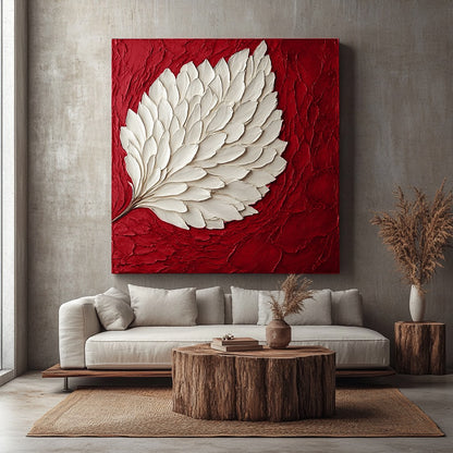 Elegant Leaf Wall Art – Large Modern Canvas for Home and Living Room Decor