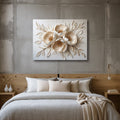 Elegant Neutral Floral Canvas Print Soft Peony Bouquet Wall Art for Bedroom or Living Room
