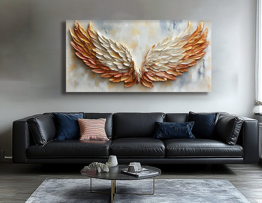 Ember Ascend – Warm Gradient Angel Wings Wall Art Canvas