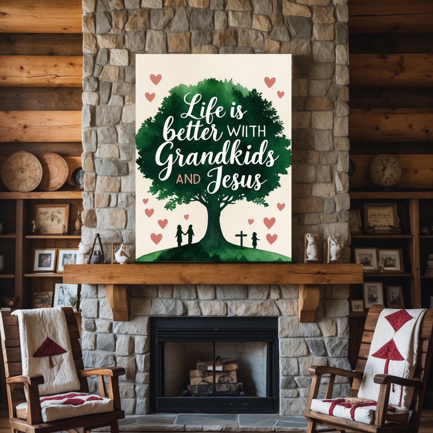 Faith, Family & Little Footsteps – Christian Wall Art for Grandparents