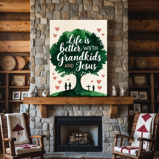 Faith, Family & Little Footsteps – Christian Wall Art for Grandparents