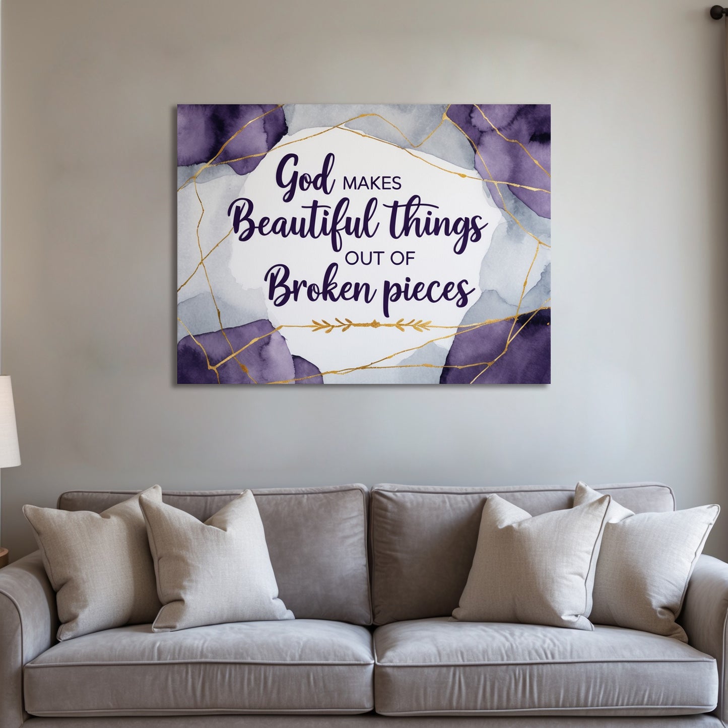 Faithful Restoration – Christian Wall Art with Kintsugi-Inspired Design