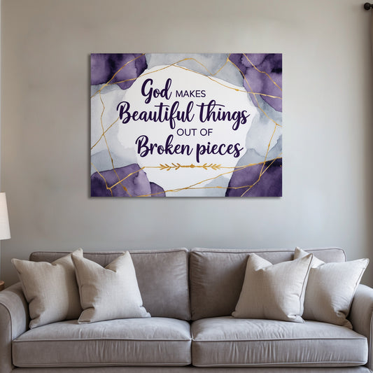 Faithful Restoration – Christian Wall Art with Kintsugi-Inspired Design