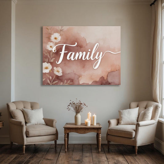 Family in Bloom – Elegant Floral Wall Art for Cozy, Love-Filled Homes