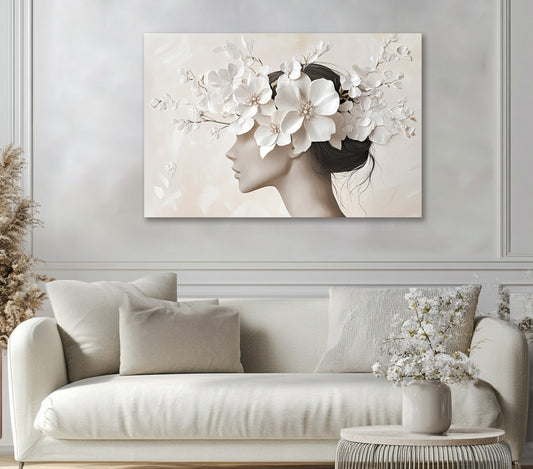 Floral Muse Silhouette – Elegant Feminine Canvas Wall Art