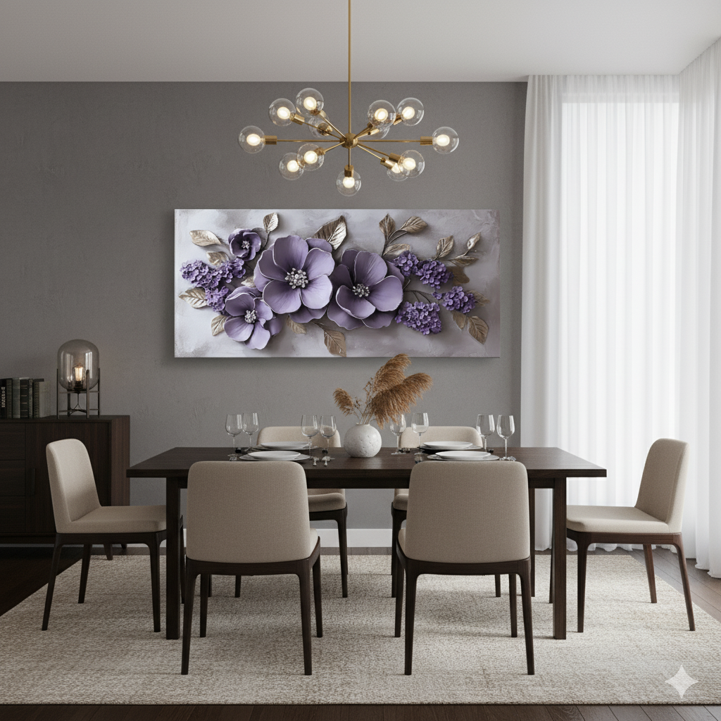 Modern Blossom Wall Art – Oversized Flower Canvas for Bedroom and Living Room Decor