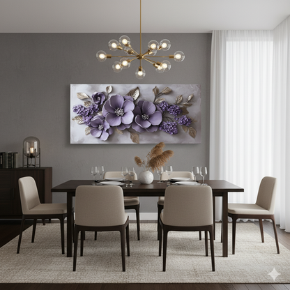 Modern Blossom Wall Art – Oversized Flower Canvas for Bedroom and Living Room Decor