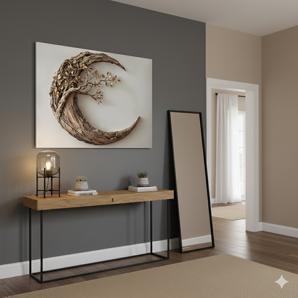 Moon Tree Wall Art – Nature Inspired Canvas for Modern Living Spaces