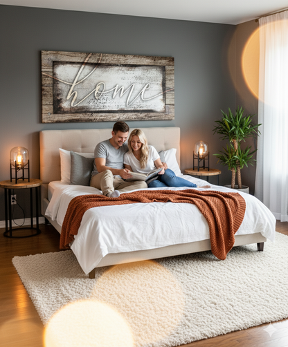 Rustic Home Canvas – Farmhouse Style Wall Decor for Living Room and Kitchen