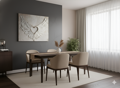 Angel Wings Wall Art – Heart Shaped Wing Design for Bedroom & Living Room Décor