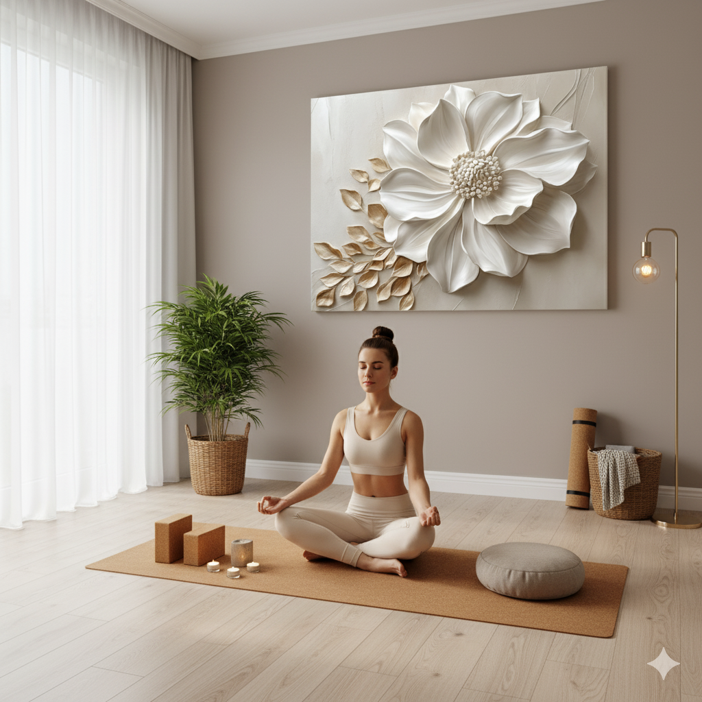 Elegant Flower Wall Art – Oversized Floral Canvas for Living Room and Home Decor