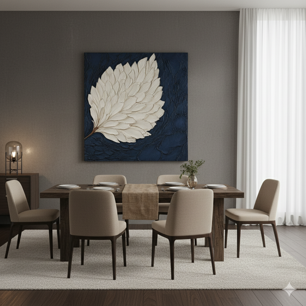 Elegant Leaf Wall Art – Large Modern Canvas for Home and Living Room Decor