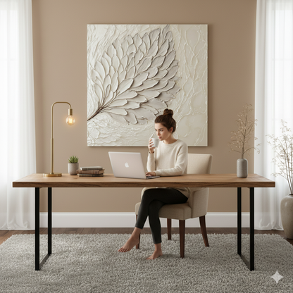 Elegant Leaf Wall Art – Large Modern Canvas for Home and Living Room Decor