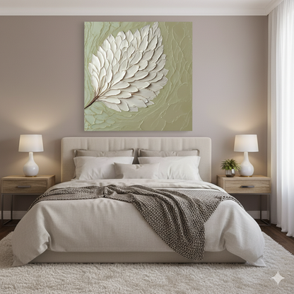 Elegant Leaf Wall Art – Large Modern Canvas for Home and Living Room Decor