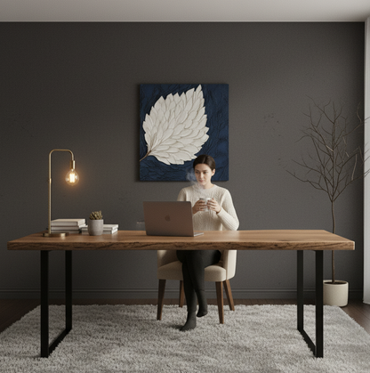 Elegant Leaf Wall Art – Large Modern Canvas for Home and Living Room Decor