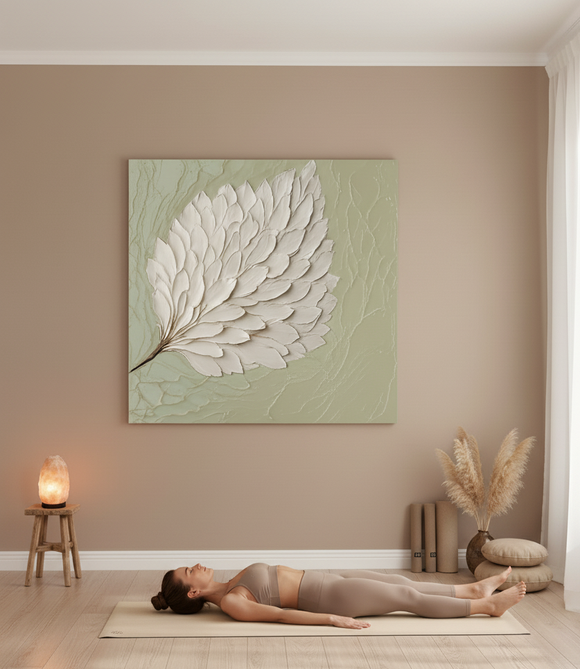 Elegant Leaf Wall Art – Large Modern Canvas for Home and Living Room Decor