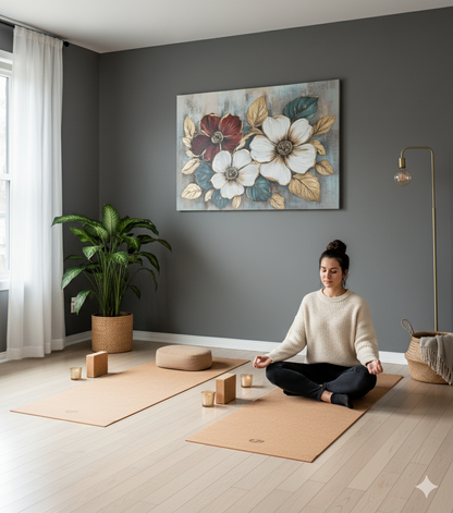 Floral Bloom Wall Art – Elegant Red and White Flower Canvas with Gold Leaves