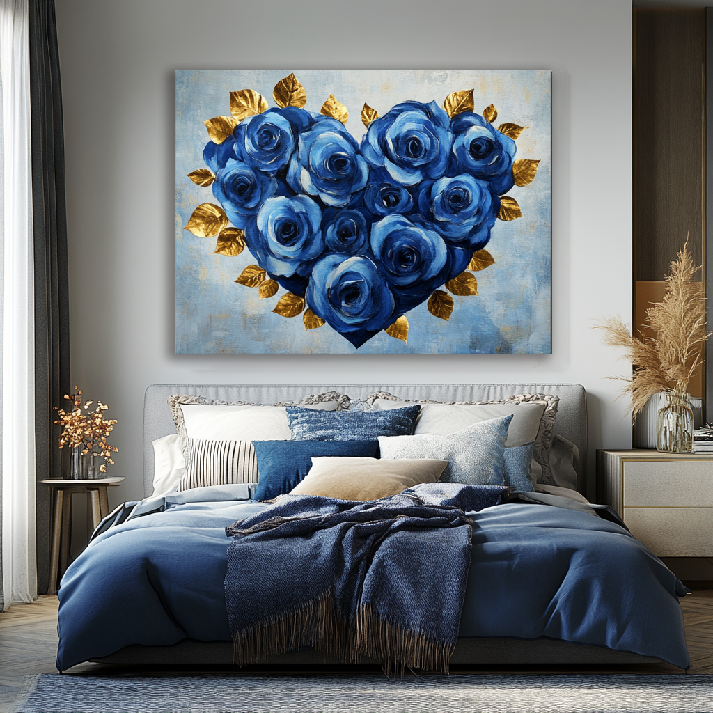 Home Wall Art: Golden Heart Bouquet V10