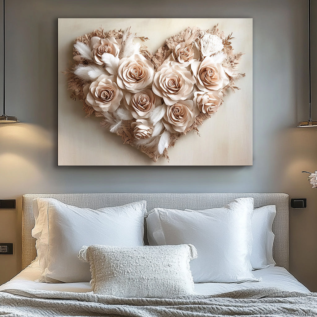 Home Wall Art: Golden Heart Bouquet V17