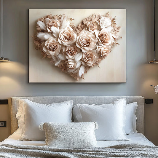Home Wall Art: Golden Heart Bouquet V17