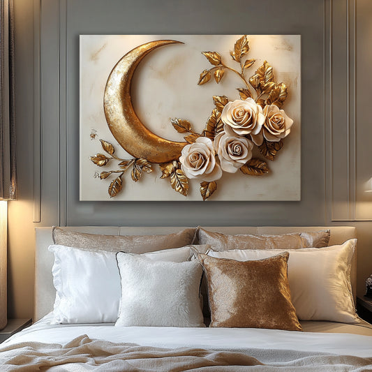 Home Wall Art: Golden Moon Bouquet