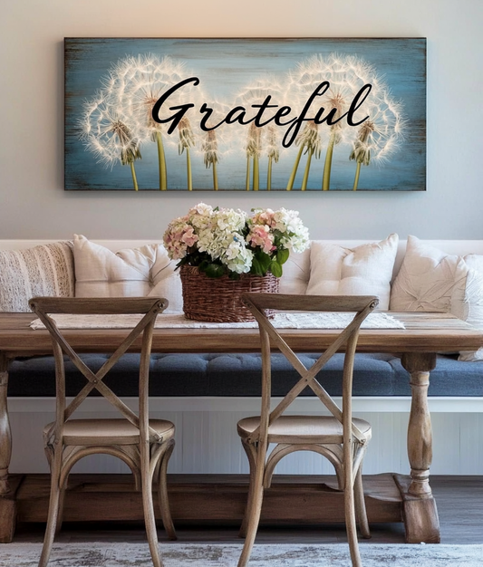 Christian wall art: Grateful Word Sign V2
