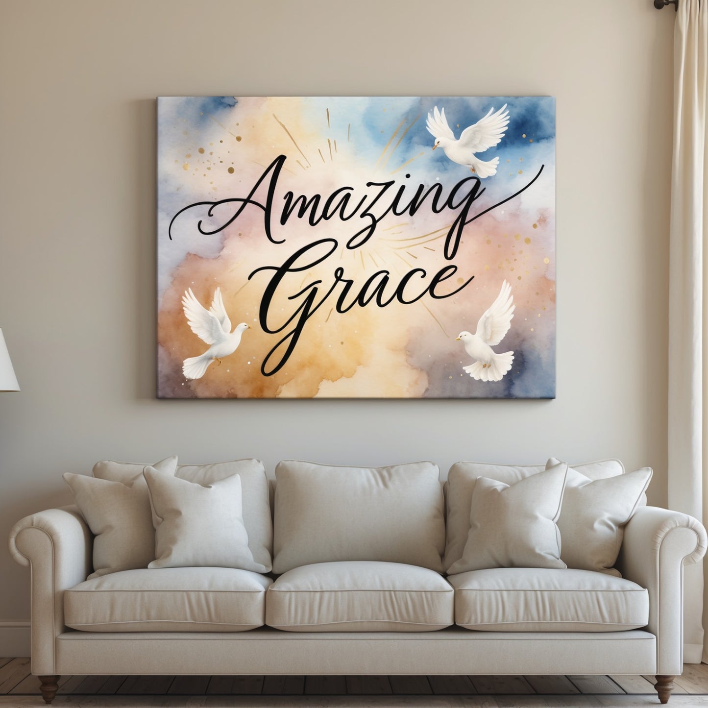 Heavenly Mercy – Dove & Watercolor Christian Wall Art for Grace-Filled Homes