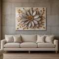 Lustrous Blossom Elegance Neutral Floral Canvas Wall Art