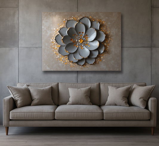 Midnight Bloom Halo – Canvas Wall Art