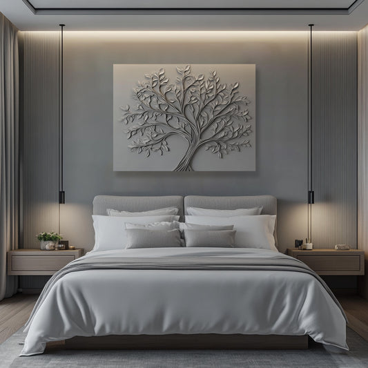 Modern Tree of Life – Minimalist Neutral Wall Art Canvas