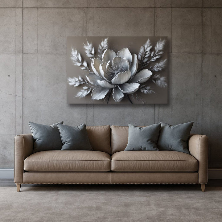 Monochrome Petal Whispers Elegant Floral Canvas Wall Art