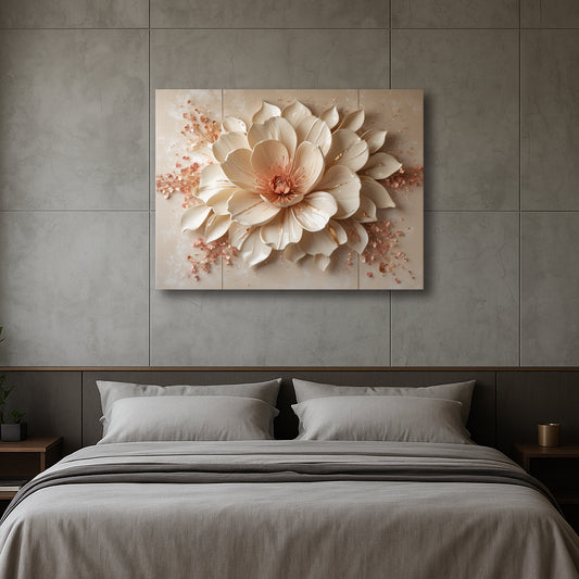 Peach Blossom Mirage – Elegant Floral Canvas Wall Art