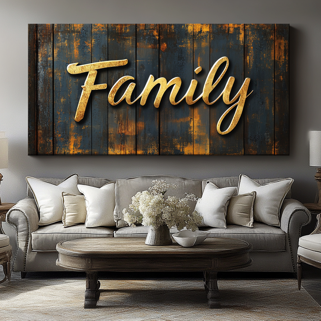 Rustic Family Word Art