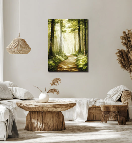 Serene Forest Path Wall Art – Nature-Inspired Canvas for Calming Spaces
