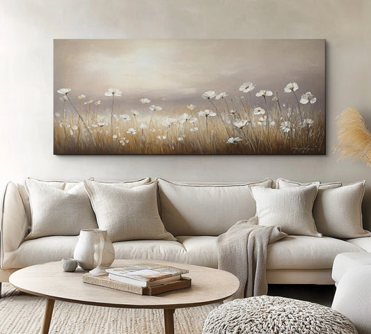 Golden Meadow Serenity Canvas Wall Art