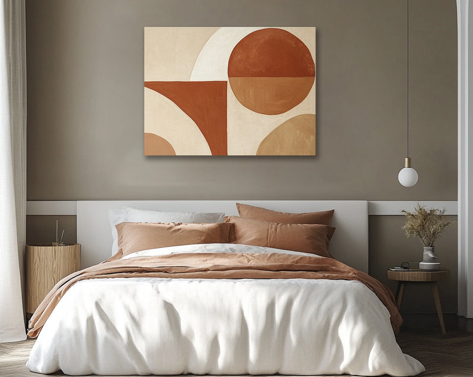 Terracotta Balance – Geometric Abstract Canvas Wall Art
