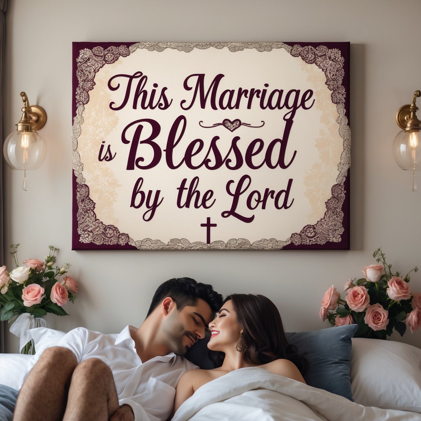 This Marriage Is Covered in Grace – Christian Couple Wall Art