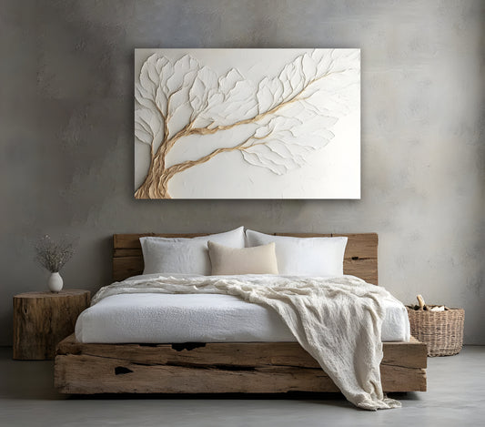 Tree Canopy Wall Art – Neutral Nature-Inspired Design for Bedroom & Living Room Décor