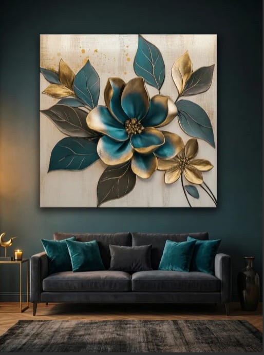 Contemporary Bloom Wall Art – Statement Floral Canvas for Modern Home Décor