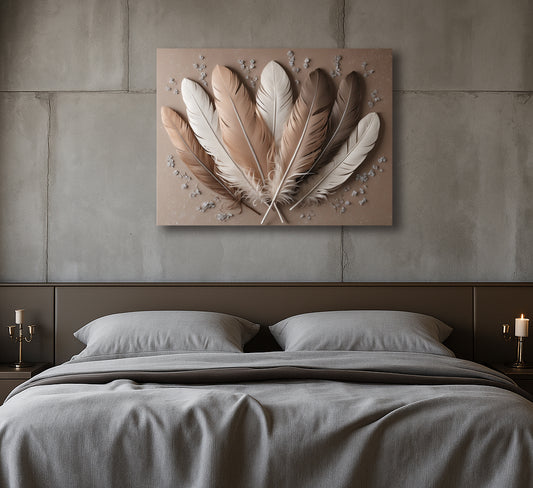 Whispered Feathers Harmony Canvas Wall Art
