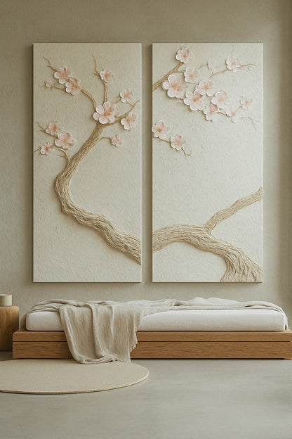 Whispering Branches – Rose | Blush Pink Floral Wall Art for Bedroom & Living Room
