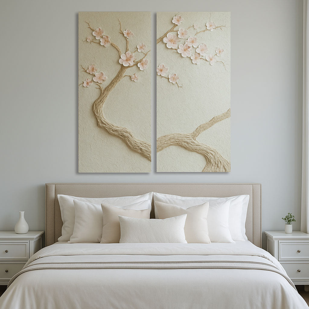 Whispering Branches – Rose | Blush Pink Floral Wall Art for Bedroom & Living Room