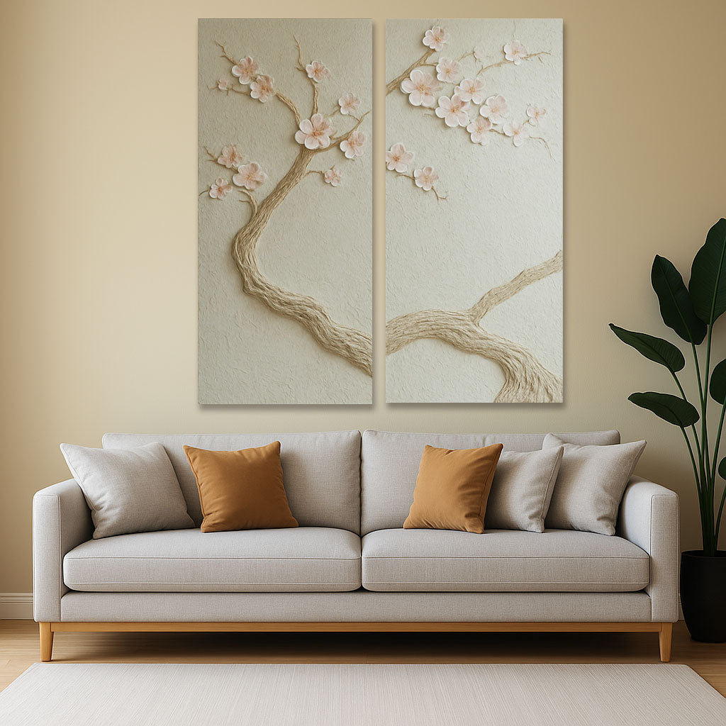 Whispering Branches – Rose | Blush Pink Floral Wall Art for Bedroom & Living Room