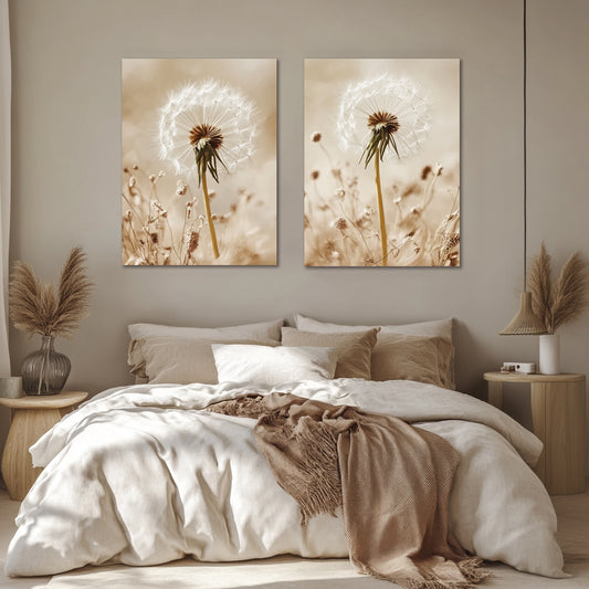 Whispers of Nature – 2-Panel Dandelion Wall Art Set
