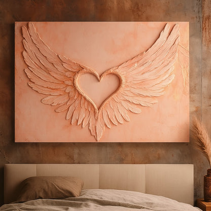 Angel Wings Wall Art – Heart Shaped Wing Design for Bedroom & Living Room Décor