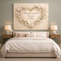 All Of My Favorite Places Floral Heart Wall Art - 3D White Magnolia Canvas with Gold Leaf Accents