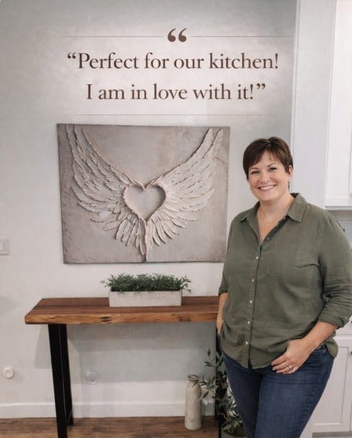 Angel Wings Wall Art – Heart Shaped Wing Design for Bedroom & Living Room Décor - Sense for Decor