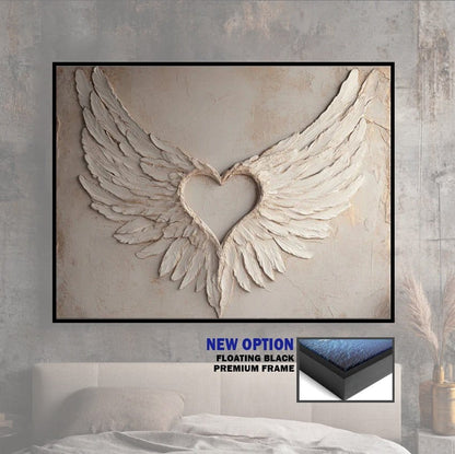 Angel Wings Wall Art – Heart Shaped Wing Design for Bedroom & Living Room Décor - Sense for Decor